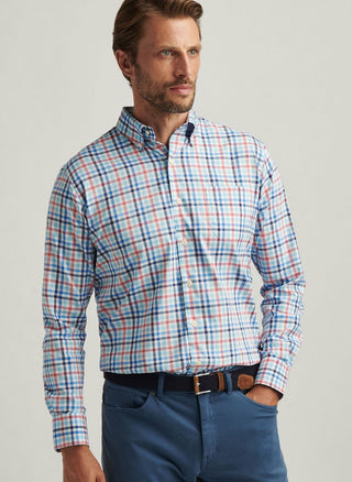 Chambly Crown Lite Cotton-Stretch Sport Shirt - Seaport Blue