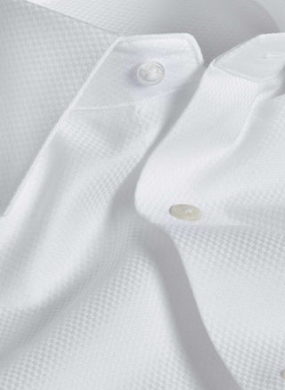 Dobby Weave French Cuff Formal Shirt - Trim Fit - White