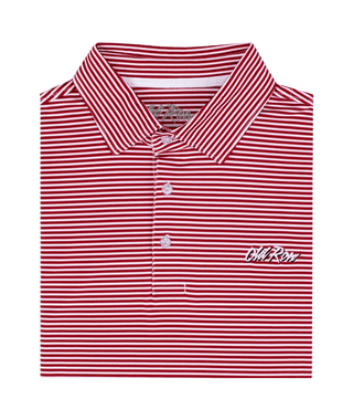 Old Row Striped Polo - Red