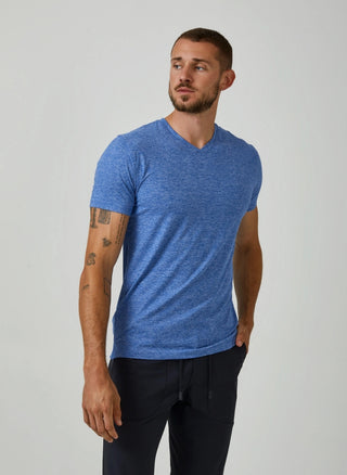 Core High V-Neck T-Shirt - Azure
