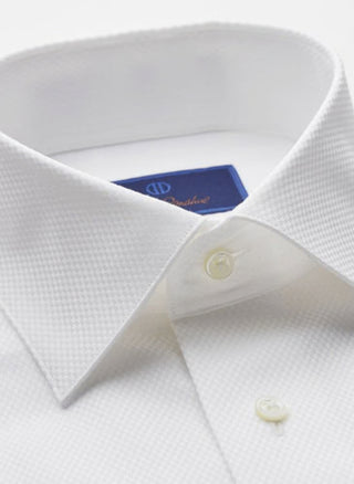 Dobby Weave French Cuff Formal Shirt - Trim Fit - White